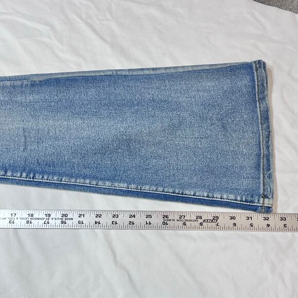Fashion Nova Jeans Size 7 Gemma Sculpting Stretch Flare Wash Distressed Blue New - Picture 10 of 13